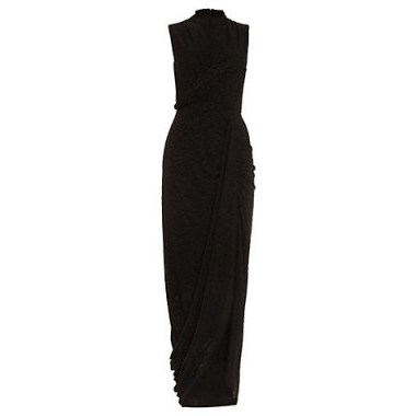 Damsel in a dress Flora Jacquard Maxi Dress, Black ~ chic draped occasion dresses - flipped