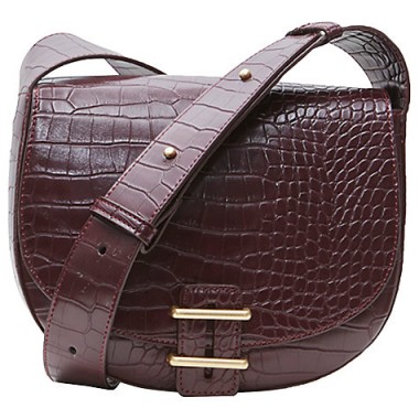 French Connection Contemporary Slide Lock Magda Across Body Bag, Chocolate Chili Croc – crossbody bags