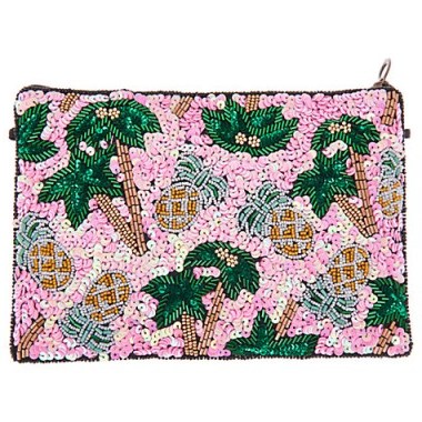 From St Xavier Pammie Zip Top Pouch – embellished evening bags - flipped