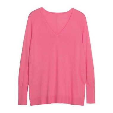 hush Paloma V-Neck Jumper, Candy ~ pink oversized sweaters - flipped