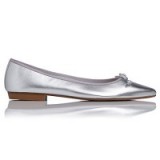 L.K. Bennett Cici Pointed Toe Pumps, Silver ~ chic flats