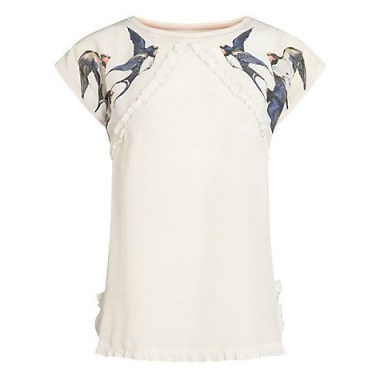 Marc Cain Swallow Print Cotton Top - flipped