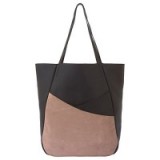 Mint Velvet Leather Asymmetric Shopper Bag, Black / stylish shoppers