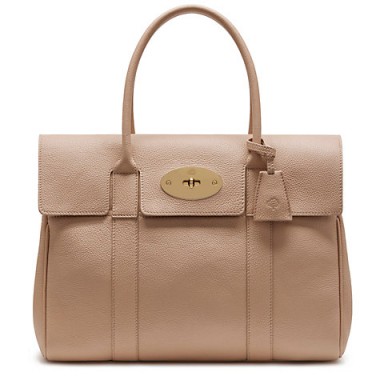Mulberry Bayswater Small Classic Grain Leather Grab Bag, Rosewater