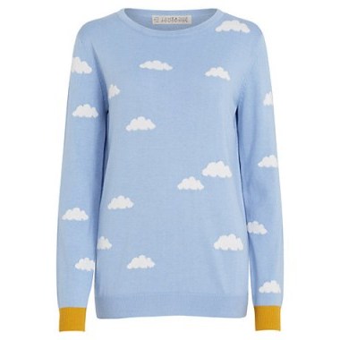 Sugarhill Boutique Rita Cloud Intarsia Jumper, Sky Blue/Multi / jumpers / knitwear - flipped