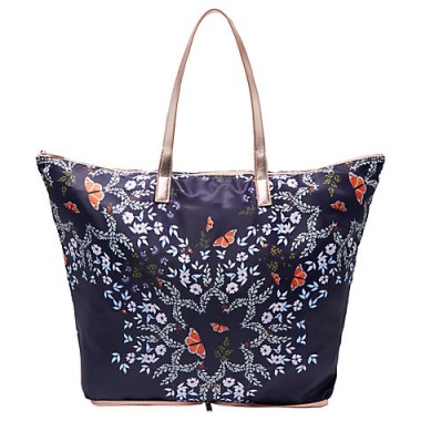 Ted Baker Wilford Kyoto Gardens Fold Shopper Bag, Mid Blue / pretty floral shoppers