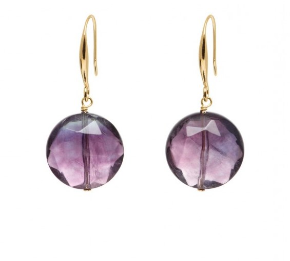 LOLA ROSE Carla Earrings Rainbow Fluorite ~ gemstone jewellery - flipped