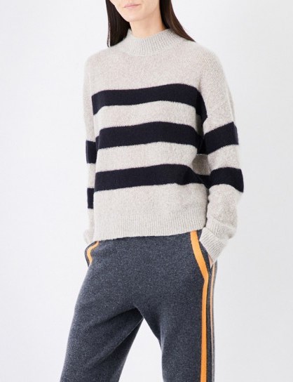 360 CASHMERE Christean striped cashmere jumper | high neck jumpers | knitwear - flipped
