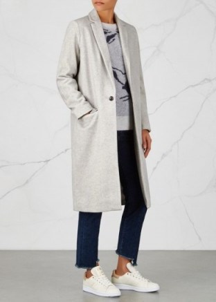 SAMSØE & SAMSØE Cava grey wool blend coat - flipped