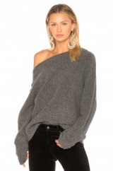 CHARLI BERGITTE OFF SHOULDER SWEATER | grey oversized sweaters