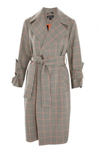 Topshop Check Belted Trench Coat | stylish autumn/winter coats - flipped