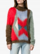 Chloé Colour Blocked Knitted Jumper | fluffy multi-colored jumpers | mohair sweaters | knitwear
