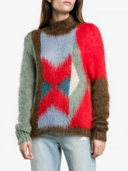 Chloé Colour Blocked Knitted Jumper | fluffy multi-colored jumpers | mohair sweaters | knitwear - flipped