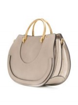 CHLOÉ Pixie East-West medium tote bag / grey top handle bags / chic style handbags