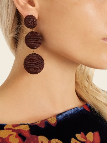 REBECCA DE RAVENEL Cindy drop earrings ~ chocolate-brown statement jewellery