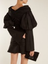 ELLERY Cissy Strut ruched cotton mini dress ~ lbd ~ black ruched occasion dresses