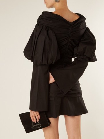 ELLERY Cissy Strut ruched cotton mini dress ~ lbd ~ black ruched occasion dresses - flipped