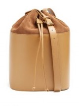 A.P.C. Claire leather and suede bucket bag ~ chic tan bags