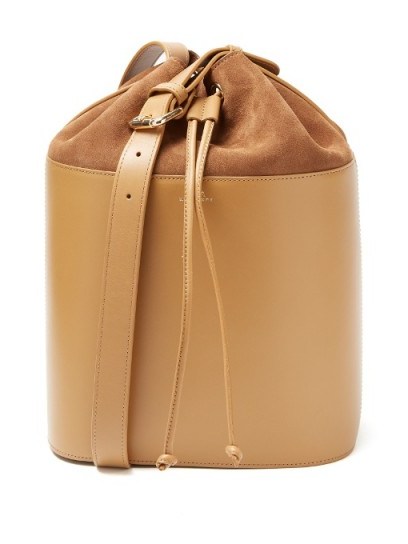 A.P.C. Claire leather and suede bucket bag ~ chic tan bags - flipped
