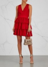 ALICE + OLIVIA Clora red guipure lace mini dress