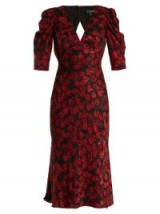 SALONI Colette silk-devoré dress ~ vintage style open back dresses