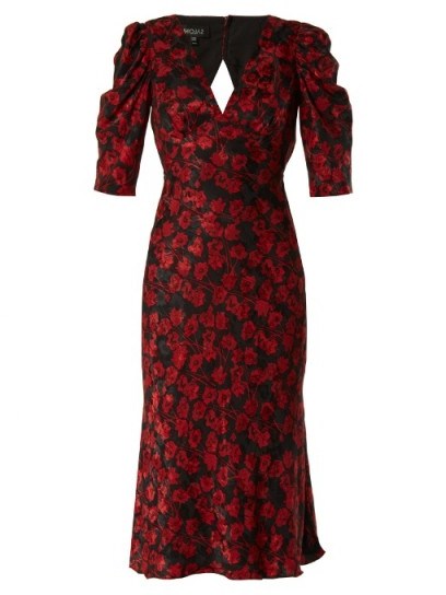 SALONI Colette silk-devoré dress ~ vintage style open back dresses - flipped