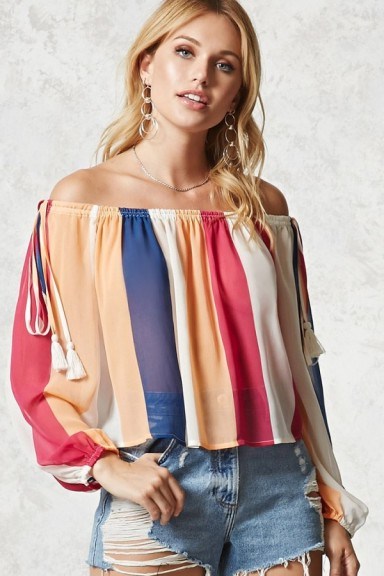 Forever 21 Contemporary Off-The-Shoulder Top | bardot tops - flipped