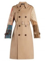 JUNYA WATANABE Contrast-sleeve cotton-garbardine trench coat ~ patch sleeved coats