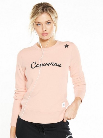 Converse Essentials Star Graphic Crew ~ dusty-pink tops