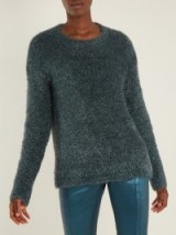 SIES MARJAN Courtney tinsel-knit sweater ~ teal and silver metallic sweaters ~ luxe jumpers ~ knitwear