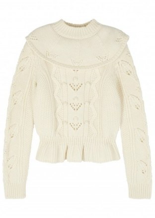 RED VALENTINO Cream chunky-knit wool jumper - flipped