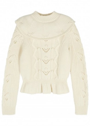 RED VALENTINO Cream chunky-knit wool jumper