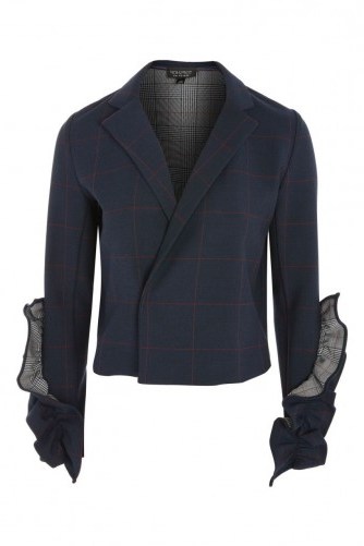 TOPSHOP Cropped Checked Jacket - flipped