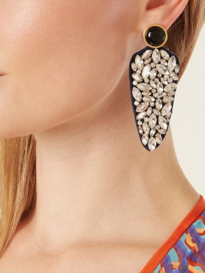 LIZZIE FORTUNATO Crystal Dagger embellished earrings - flipped