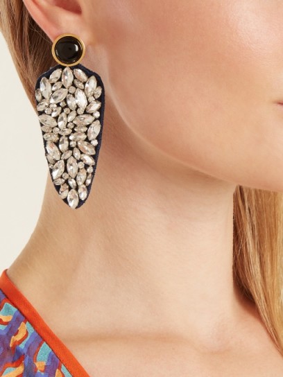 LIZZIE FORTUNATO Crystal Dagger embellished earrings