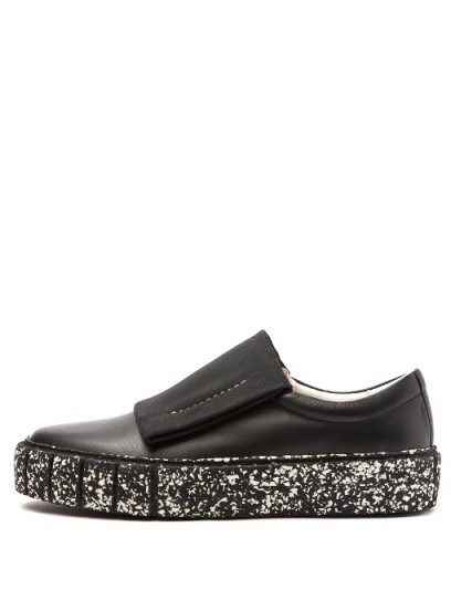 PRIMURY Curio Meta speckled-print slip-on leather trainers - flipped