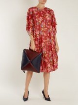 BALENCIAGA Cushion Square bag ~ large stylish shoulder bags ~ burgundy and navy leather handbags
