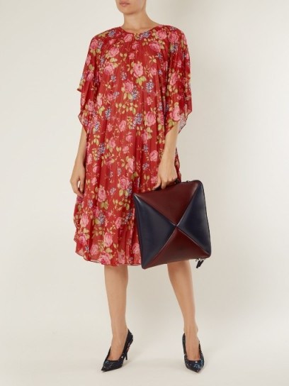 BALENCIAGA Cushion Square bag ~ large stylish shoulder bags ~ burgundy and navy leather handbags - flipped