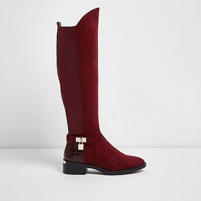 River Island Dark red over-the-knee boots – winter footwear – autumn colours - flipped