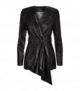Deborah Lyons Sophia Pleated Sash Leather Jacket