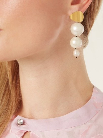 LIZZIE FORTUNATO Dew Drop earrings ~ statement pearl jewellery - flipped