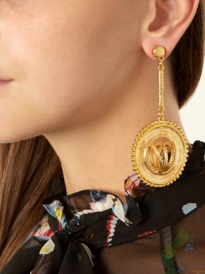EMILIA WICKSTEAD Diane gold-plated disc-drop earrings - flipped