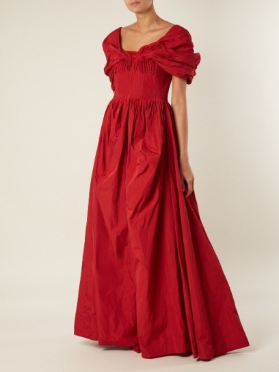 BROCK COLLECTION Dionne off-the-shoulder taffeta gown ~ red event gowns - flipped