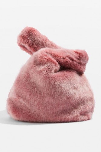 Topshop DOLLY Faux Fur Tote Bag ~ fluffy pink bags!