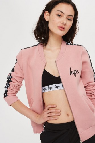 Hype Dusty Pink Justhype Taping Bomber Jacket