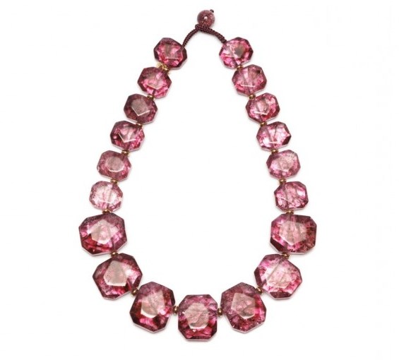 LOLA ROSE Elemental Chunky Nugget Necklace Burgundy Rock Crystal ~ statement necklaces - flipped
