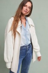 Anthropologie Elspeth Collared Cardigan / chunky ivory cardigans / cosy knitwear