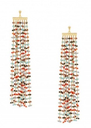 ELIZABETH AND JAMES Emmy 24kt gold-plated drop earrings ~ beaded statement jewellery ~ chic cocktail accessories - flipped