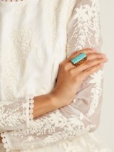 ETRO Engraved stone-embellished turquoise ring ~ statement jewellery