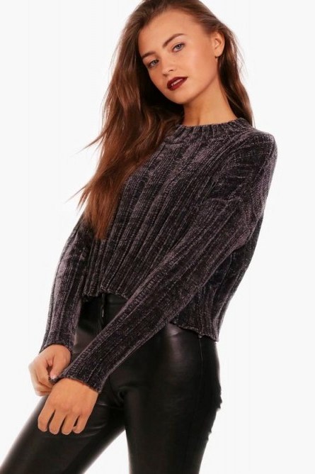 boohoo Erin Cropped Chenille Jumper - flipped